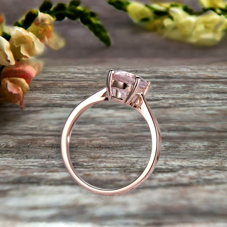 Carat Oval Cut Morganite Engagement Ring Solitaire Promise Ring