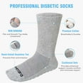 thumbnail image 3 of AMITOFO Non-Binding Diabetic Socks with Anti-Slip Grips,4 Pairs Loose Fit Cotton Crew Socks for Men and Women,Comfort and Safe Gripper Socks for Elderly,Gray, 3 of 9