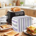 thumbnail image 3 of Purple Grey Stripe Toaster Cover 2 Slice, Modern Farmhouse Vertical Striped Dustproof Bakeware Oven Protector with Top Hook, Waterproof Small Kitchen Appliance Toasters Dust Cover, 12"x7.5"x8", 3 of 9