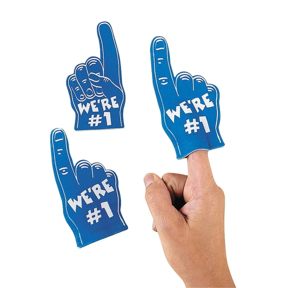 Blue Mini Foam Fingers - Party Favors - 12 Pieces
