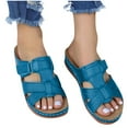 thumbnail image 4 of HAOTAGS Womens Casual Wedge Sandals Comfortable Outdoor Sandals Light Blue Size 5.5, 4 of 5
