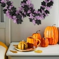 thumbnail image 6 of Halloween Garland, 5.6 FT Fall Maple Leaf Garland with Black Purple Willow Vines, Artificial Autumn Hanging Decor for Thanksgiving, Home, Wall, Wedding & Party Decoration, 6 of 7