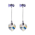 thumbnail image 1 of Xihbxyly Saldo de la cuenta en mi cuenta Pendiente largo en corazón y diamantes de cristal color en moda para mujer, pendientes en lazo, joyería, 1 of 1