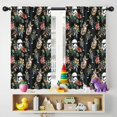 thumbnail image 5 of 2 Panels Space Sci-Fi Print Pattern Nursery Curtains Boys Girls Kids Black and White Floral Modern Window Drapes for Living Bedroom Playroom Room Decor Rod Pocket 42x54Inch, 5 of 5