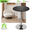 Black, variant on Wubio Bistro Pub Bar [360-DEGREE SWIVEL] Round Table Adjustable Height Wooden Tabletop-White