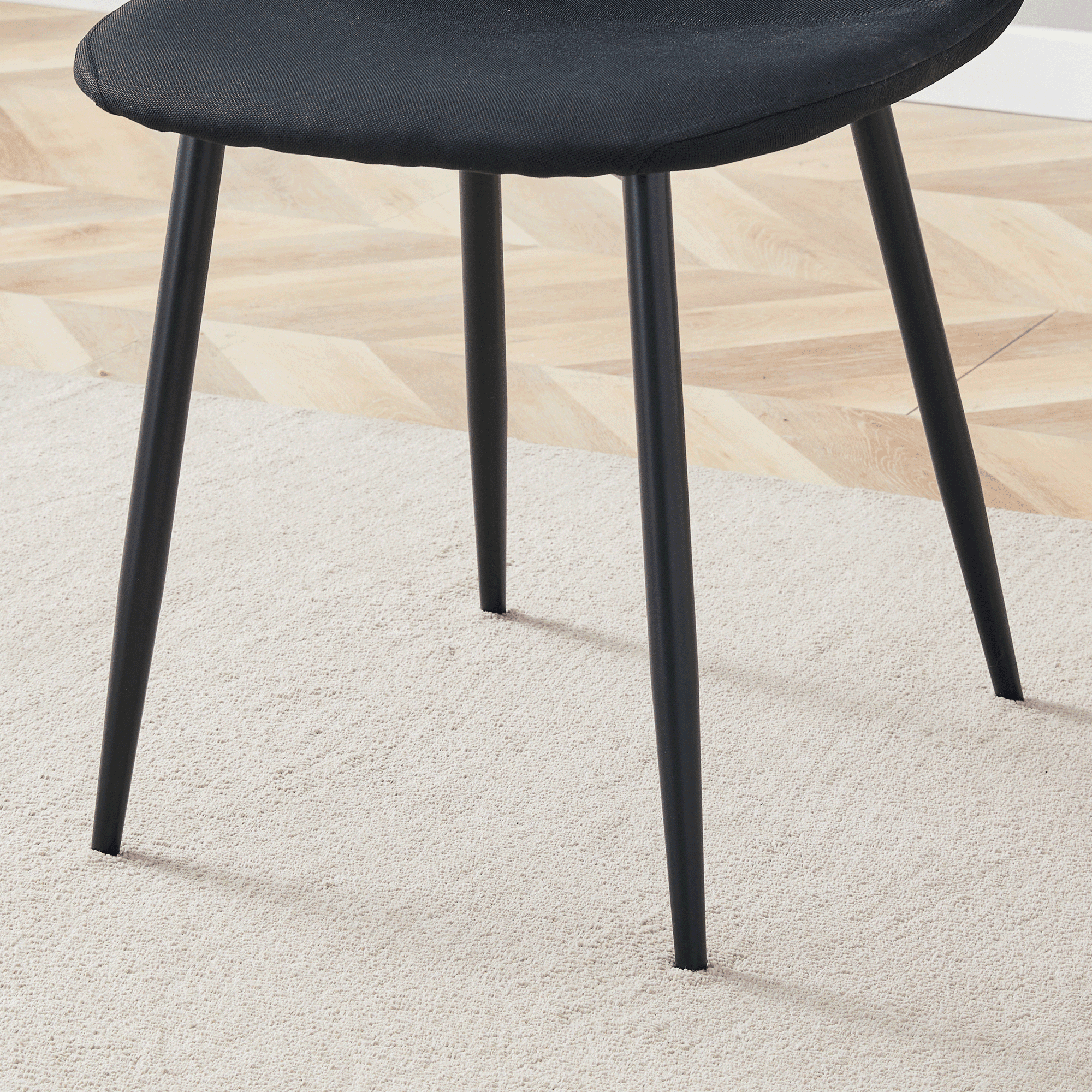Sailvan Modern Linen Fabric Dining Chairs, 4-Pack, Sturdy Metal Legs with Anti-Slip Feet