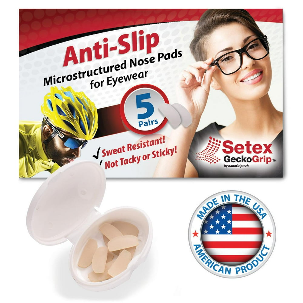 Setex Gecko Grip AntiSlip Clear Nose Pads for Eyeglasses, USA Made, MicroStructured Fibers