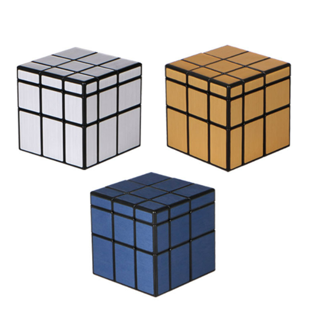 3 cubos de velocidad de espejo mágico 3x3x3, cubos de rueda de espejo mágico de plata y espejo mágico, juguetes de juego de rompecabezas de giro dorado