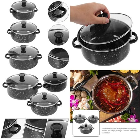 

DUFDERIA Upgrade your kitchen today with the perfect compact and convenient small non-stick enamel coated soup pot - essential for effortless meal prep for every home chef. This stovetop