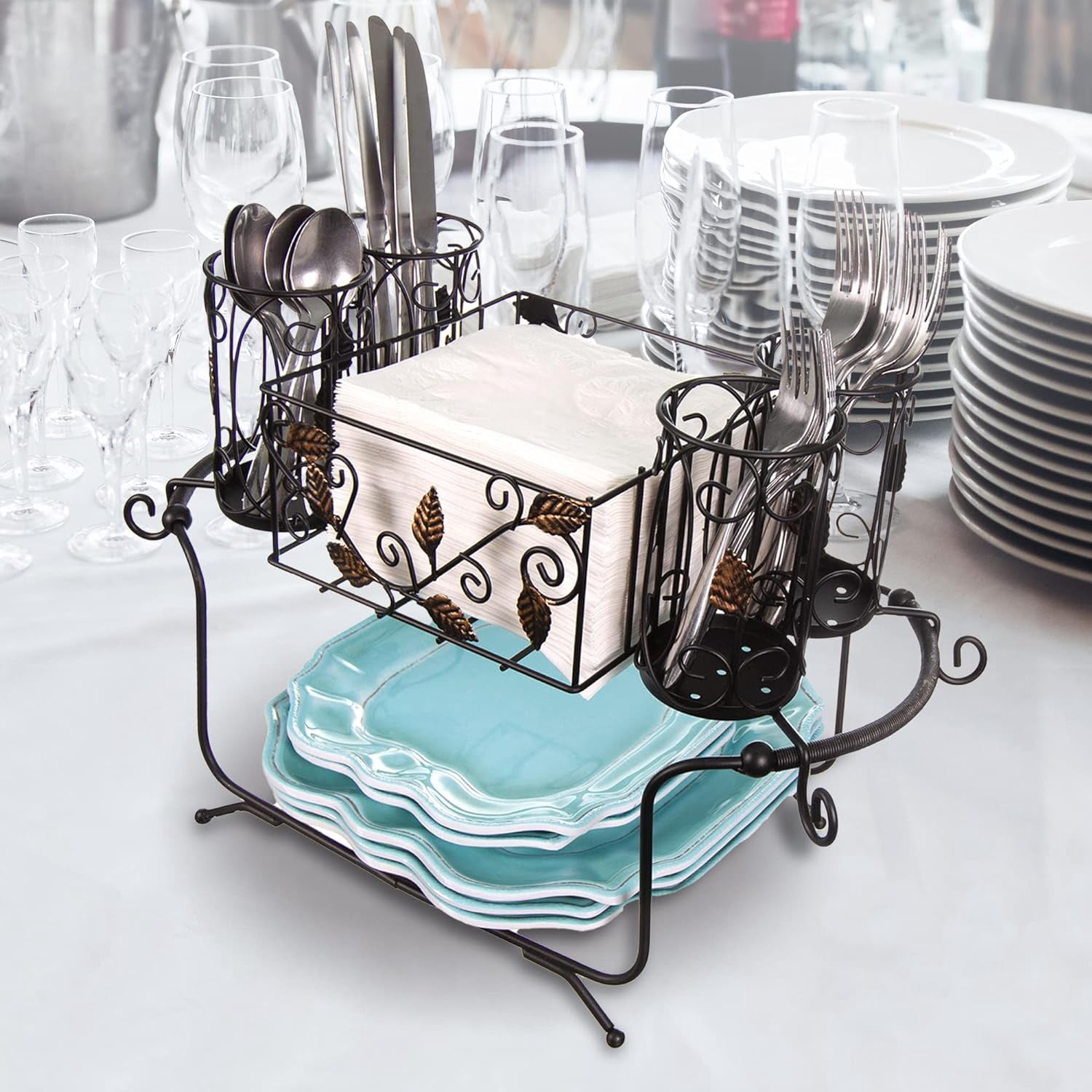 Maypes Utensil Caddy Silverware Caddy or Napkin, Cutlery and Plate Holder