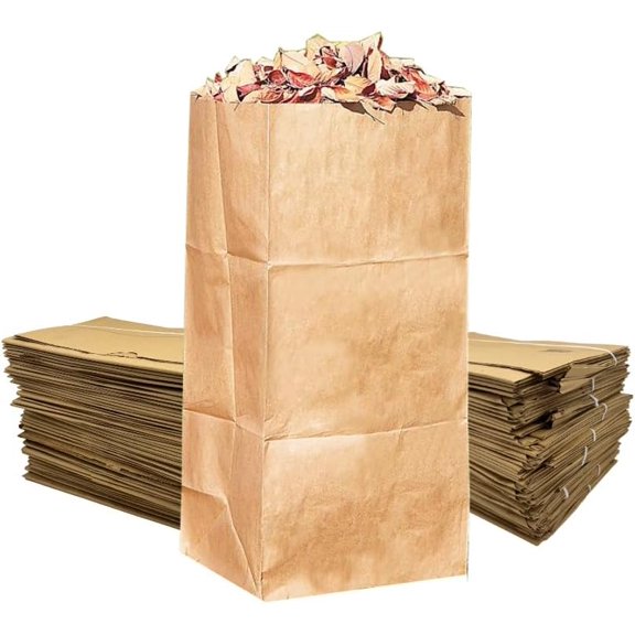 Yard Waste Bags - Large 30 Gallon Brown Paper Leaf for Yard/Garden/Lawn Environmental Friendly Tear Resistant Heavy Duty 2 Ply Self Standing (Pack of 5)