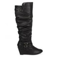thumbnail image 2 of New Women Qupid Valley-07 Suede Almond Toe Knee High Slouch Wedge Riding Boot, 2 of 5