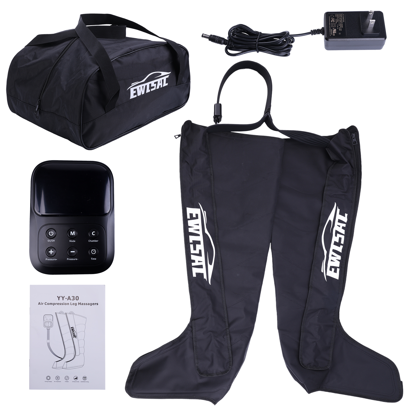 HUOEPU Air Compression Leg Massager with Heat, 4 Modes & 6 Intensity Levels Calf Foot Massager for Circulation, Pain Relief & Muscle Recovery, Ideal for Nurses, Athletes, Seniors