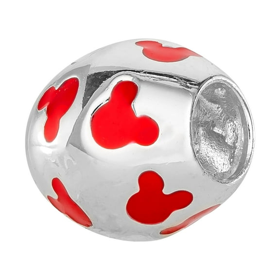 Disney Mickey Mouse Girls' Sterling Silver Enamel Mickey Head Bead