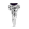 thumbnail image 4 of .925 Sterling Silver Prong Set Natural Oval Shape 9X7 MM Purple Amethyst Solitaire and Diamond Accent Ring (I-J Color, I1-I2 Clarity) - Ring Size 8, 4 of 8