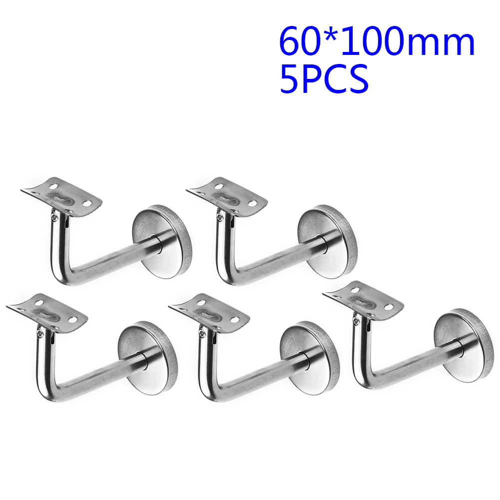 4 Pieces Stair Handrail Bracket Stainless Steel Handrail Holder for Indoor and Outdoor Handrails Guardrail Staircase Silver A