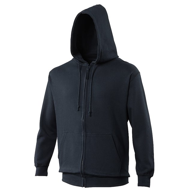 Awdis - Sudadera lisa con capucha y cremallera completa - Correr/Fitness (Marino French)