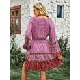 thumbnail image 2 of Yidarton Bohemian Dress Resort Casual Dress Autumn Four Seasons Woman Skirt Pink L Size, 2 of 6