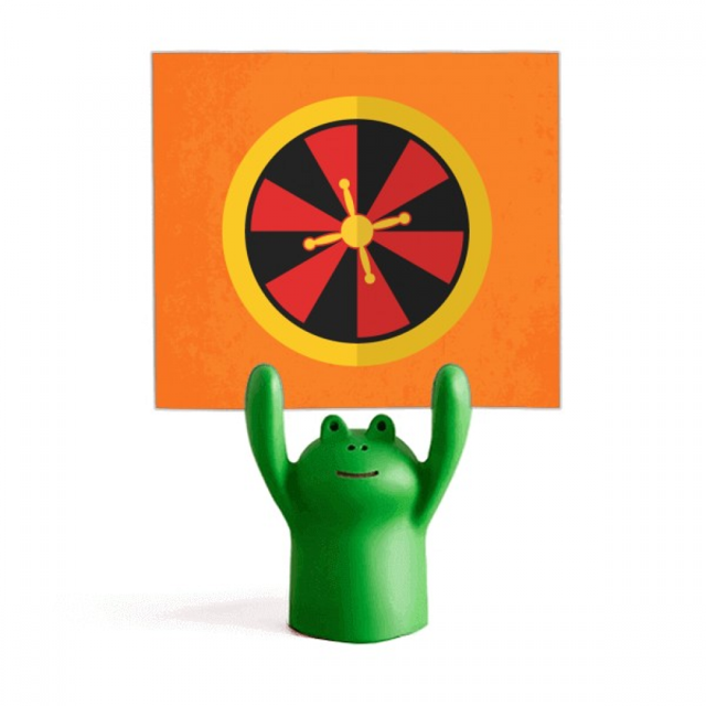 Casino Turntable elemento ilustración Estante de notas, estante de ranas de animales de dibujos animados