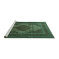 thumbnail image 2 of Ahgly Company Machine Washable Indoor Rectangle Persian Turquoise Blue Traditional Area Rugs, 8' x 10', 2 of 4