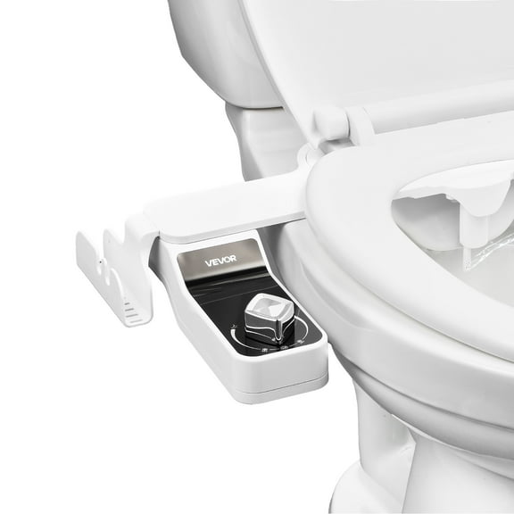 VEVOR Bidet Attachment for Toilet, 0.3" Ultra Thin Bidet Toilet Seat Attachment - Dual Retractable Nozzles, Adjustable Water Pressure,Non-Electric Cold Water Sprayer for Front Rear Water Wash,White