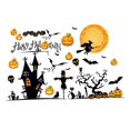 thumbnail image 1 of Decoraciones de Calcomanía de pared Decoración de ventanas Suministros para fiestas murciélagos Decoraciones de y calabazas Gloria Pegatinas de pared de Halloween, 1 of 9