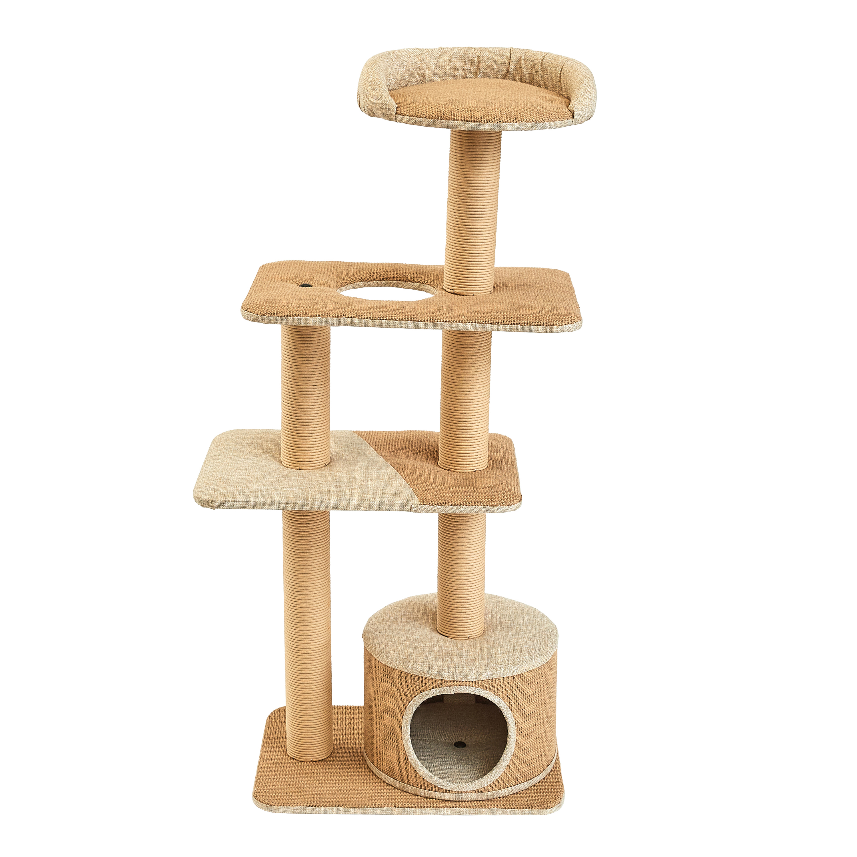 Two by Two Cottonwood 51-inch Cat Tree, Tower, Condo, Scratch Pad & Playground