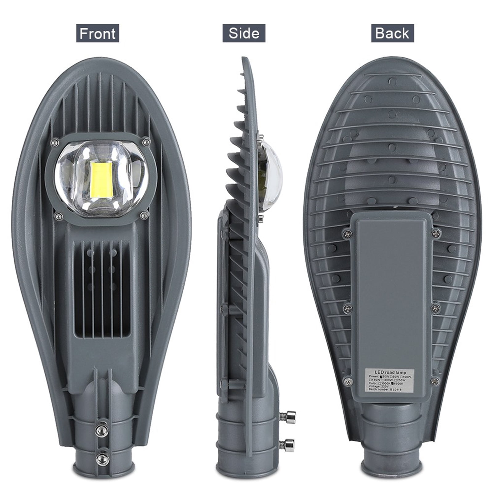 NFTIGB 30W LED Road Street Flood Light for Outdoor Garden Yard Lighting, 85-265V, IP65 Waterproof, Die-casting Aluminum, 13000lm, Dark Gray (Cool White)