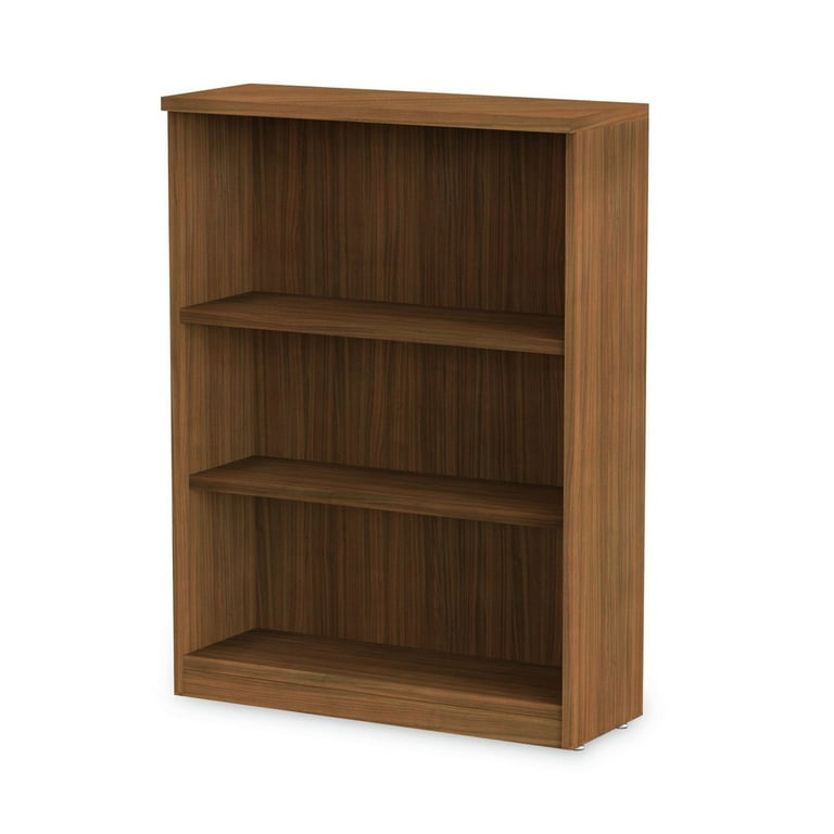 Alera Valencia Series Bookcase, Three-Shelf, 31.75w x 14d x 39.38h, Modern Walnut Alera Valencia Series Bookcase, Three-Shelf, 31.75w x 14d x 39.38h, Modern Walnut