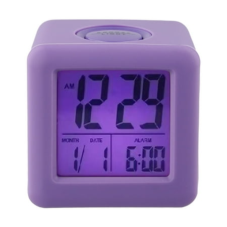 Smart Light Clock Silicone Alarm Clock 80*80*65Mm Large Display Alarm Clock Smart Light Clock Square Shape Design