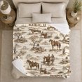 thumbnail image 5 of Vintage Western Ranch Scene Cowboy Horse Lantern Art, Festive Holiday Scene, Warm Flannel Blanket for Ranch House and Living Room, Horse Lovers person's Day Gift, Rustic Home Decor, 5 of 9