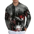 thumbnail image 7 of Awdenio Men's Clothing Long Sleeve Cute Halloween Shirts Print Casual Vintage Classic Golf Shirt, 7 of 7