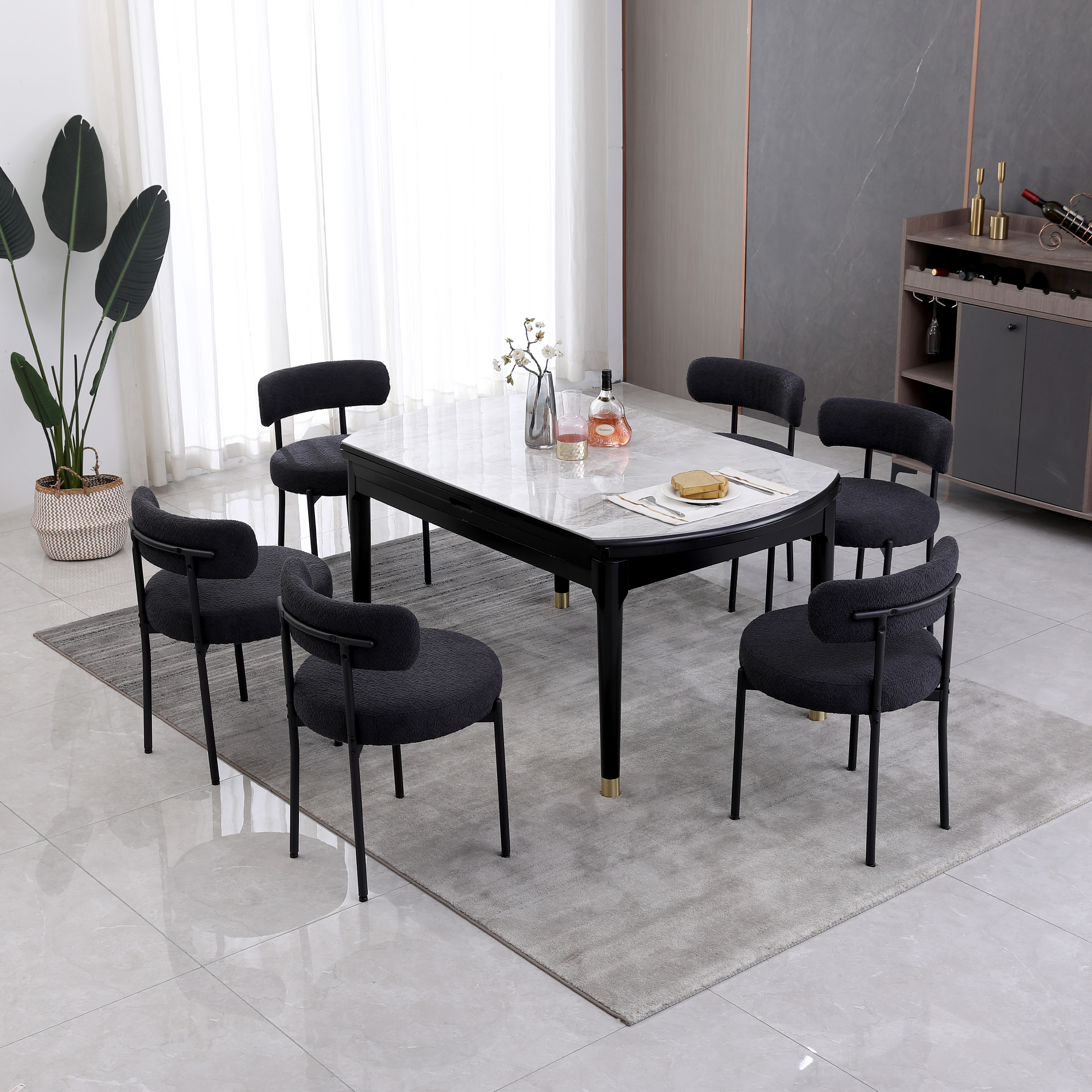 XINMICS Black Dining Chairs Set of 2, Mid-Century Modern Dining Chairs for Kitchen Dining Room