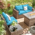 thumbnail image 7 of Pakunoda 8Pcs Cushion Covers for Outdoor Furniture, Waterproof Patio Cushion Covers Replacement Slipcovers with Zipper, Washable Reusable Outdoor Cushion Covers Lake Blue, Covers Only, 7 of 7