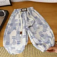 thumbnail image 4 of Pantalones informales sueltos antimosquitos de verano para niños, pantalones largos transpirables, pantalones largos holgados con puños de estilo coreano para niños, 4 of 5