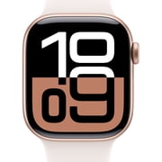 Apple Watch Series 10 GPS, 46mm Rose Gold Aluminum Case with Light Blush Sport Band, M/L