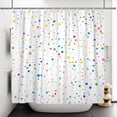thumbnail image 4 of Tchckioa Rainbow Dot Shower Curtain for Bathroom,Waterproof Hooks Bath Curtain,72x72, 4 of 6