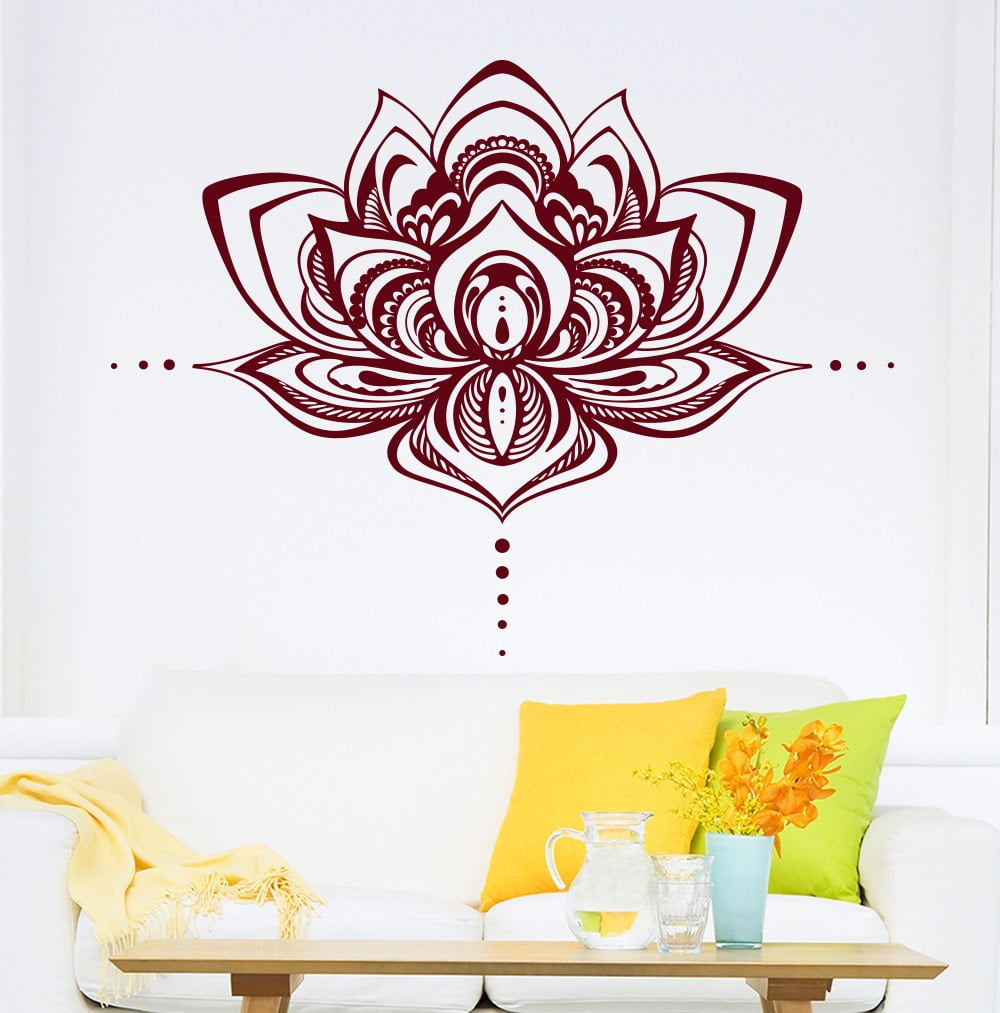 Wall Décor Namaste Wall Decal Lotus Flower Namaste Vinyl Sticker Boho ...