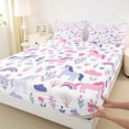 thumbnail image 4 of Erosebridal Cute Animals Unicorn Full Size Sheets,Watercolor Rustic Flower Bed Sheets For Kids Girls 4pcs, 4 of 6