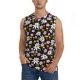 thumbnail image 2 of Goofa Daisies Flowers Printed Men's Sleeveless T-Shirt - Athletic Gym Workout Tank Top for Men - Moisture-Wicking, UPF 30+ Quick-Dry Muscle Tee-Small, 2 of 8