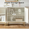 thumbnail image 3 of EYYTHUNG 2-Door Fluted Storage Cabinet Mordern Accent Sideboard Buffet Cabinet, Wooden Credenza with Adjustable Shelves, Console Table, White, 3 of 9