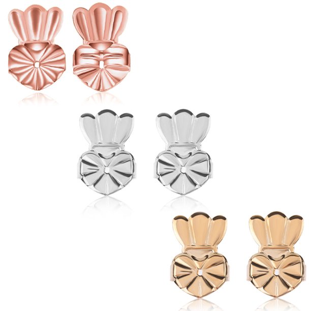 Abeillo 4 pares de elevadores de pendientes, soportes de pendientes para pendientes pesados que se caen, elevadores de pendientes de repuesto para pendientes pesados que levantan lóbulos de