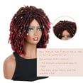 thumbnail image 6 of QUEENTAS Dreadlock Wig for Women Braided Wigs Short Curly Braid Wig Twist Wig Synthetic Red Curly Wigs for Women(Black Mix Burgundy), 6 of 10