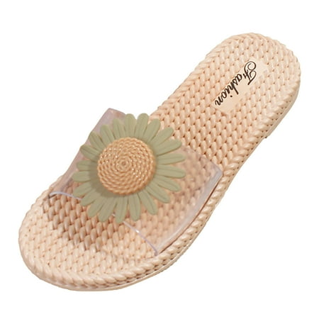 

Cathalem Women s Summer Sunflower Beach Foreign Trade Slippers Green 39