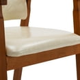 thumbnail image 3 of Tan Mid-Century PU Leather Upholstered Arm Chair, Dining chair, Set of 2, 3 of 8