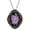 Purple, variant on Womens Vintage Inspired Floral Flower Cameo Pendant Necklace Sparkly Aurora Borealis Crystal Rhinestones Brooch Pin, Purple