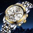 thumbnail image 3 of Reloj de Negocios para Hombre, Reloj de Pulsera de Cuarzo Multifuncional con Correa de Acero Inoxidable, Reloj de Vestir Casual Impermeable, 3 of 5