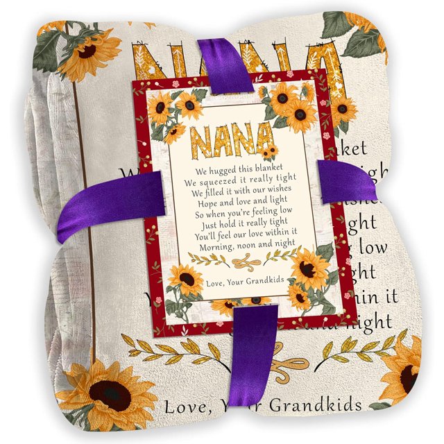 LHSHID Nana Gifts Nana Blankets Mothers Day Birthday Gifts for Nana Grandma Grandmother from Granddaughter Grandson GrandChildren Presents Nana Blanket Throw 30"x40"