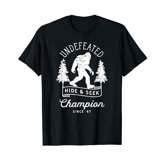 Bigfoot Undefeated Hide and Seek Champion Distressed T-Shirt
