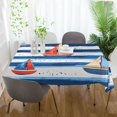 thumbnail image 3 of Yayeee Tablecloths 60" x 120" Rectangle Wrinkle Resistant Party Table Cover, Blue Sailboats, 3 of 8